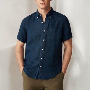 J. Crew Short-sleeve Baird McNutt Irish linen shirt Size Large